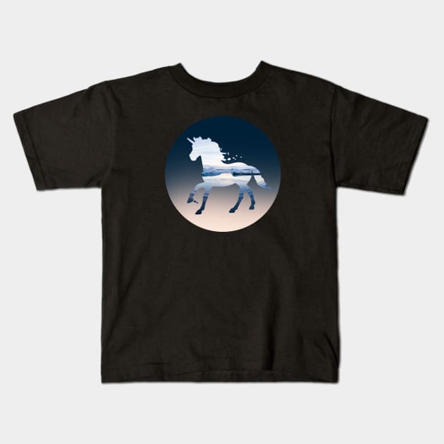 Nokk Frozen Horse Spirit Unicorn Sea Ocean Kids T-Shirt by yellowpomelo